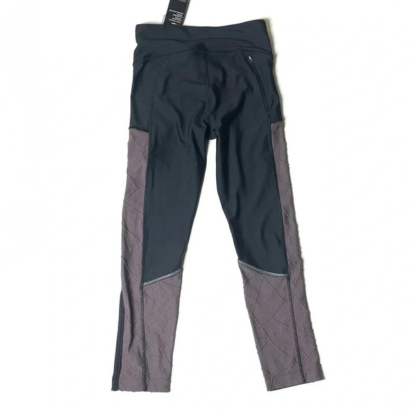NEW Under Armour Womens Athletic Mesh Inset Leggings Purple Black Size Medium - Picture 12 of 12
